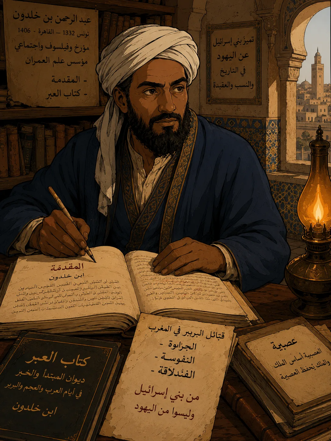 Ibn Khaldun, 14th-century Arab historian and founder of sociology, who documented Bani Isra'il communities in North and West Africa
