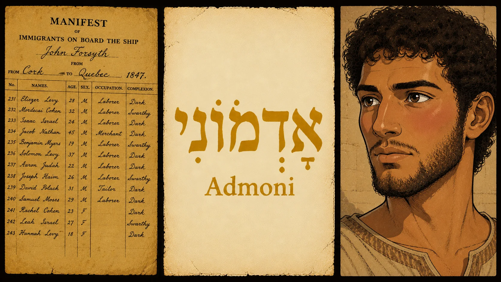 Admoni — the Hebrew word for ruddy, applied to Esau and David