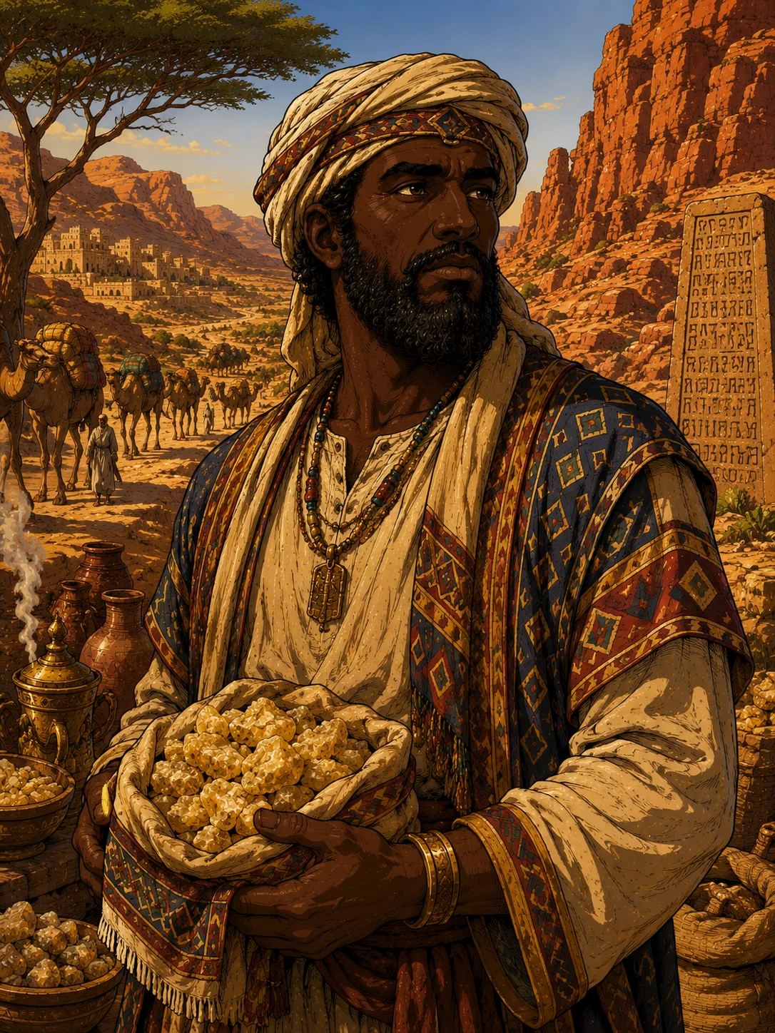 Raamah — son of Cush, father of Sheba and Dedan; his descendants were traders of spices, gold, and precious stones in Arabia